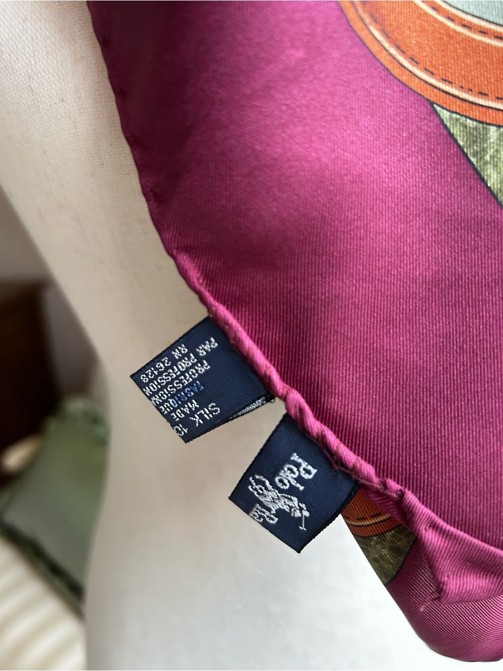 Vintage Collection Ralph Lauren Early 1990’s Silk Derby / Equestrian Scarf - Picture 7 of 8